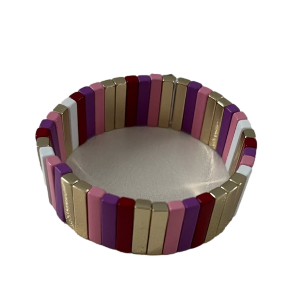 J. Crew Enamel Chiclet Bead Stretchy Fashion Bracelet